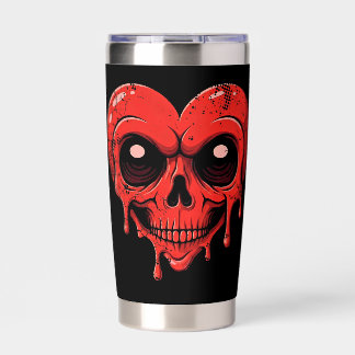 Dripping Heart Skull - Gothic Valentine's Day Art Insulated Tumbler