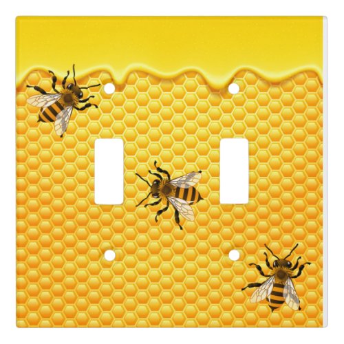 Dripping Honeycomb and Bees Light Switch Cover