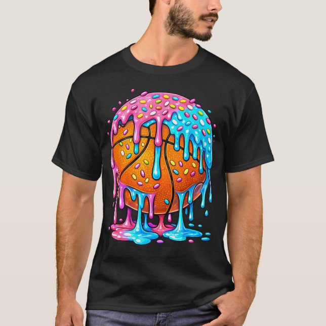 Dripping Ice Cream Basketball T-Shirt (Front)
