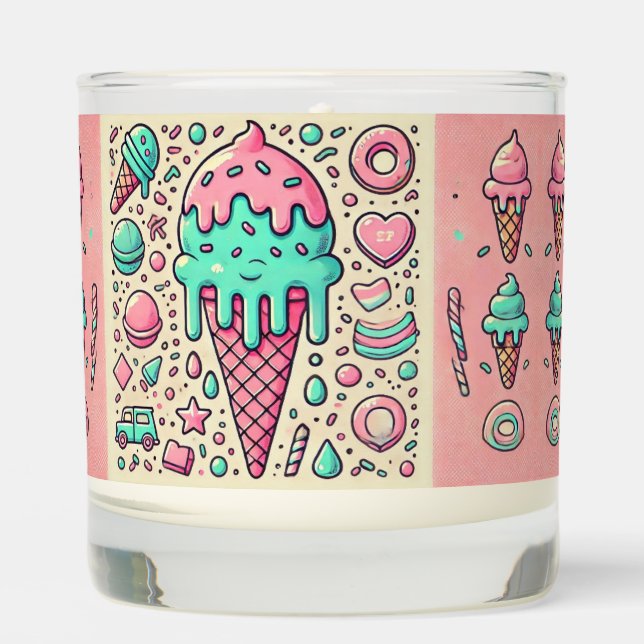 Dripping Ice Cream - Sweet Pastel Summer Vibes Scented Candle (Front)