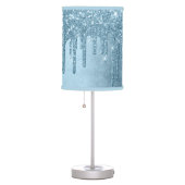 Dripping Ice Glitter | Blue Faux Sparkle Metallic Table Lamp (Right)
