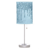 Dripping Ice Glitter | Blue Faux Sparkle Metallic Table Lamp (Left)
