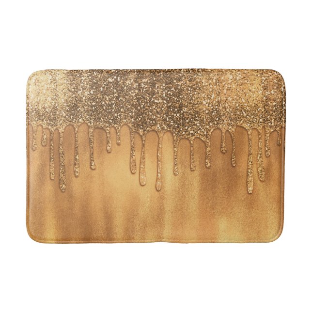 Dripping in Gold Honey Glitter Pretty Drips Bath Mat (Front)