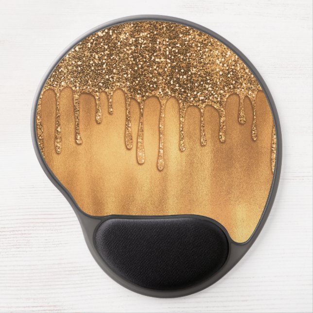 Dripping in Gold Honey Glitter Pretty Drips Gel Mouse Pad (Front)