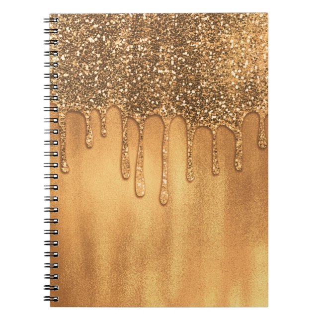 Dripping in Gold Honey Glitter Pretty Drips Notebook (Front)