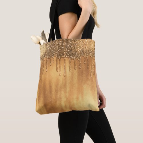 Dripping in Gold Honey Glitter Pretty Drips Tote Bag