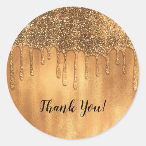 Dripping in Gold Honey Glitter Sweet 16 Party Classic Round Sticker