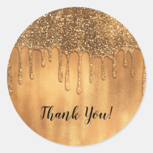 Dripping in Gold Honey Glitter Sweet 16 Party Classic Round Sticker