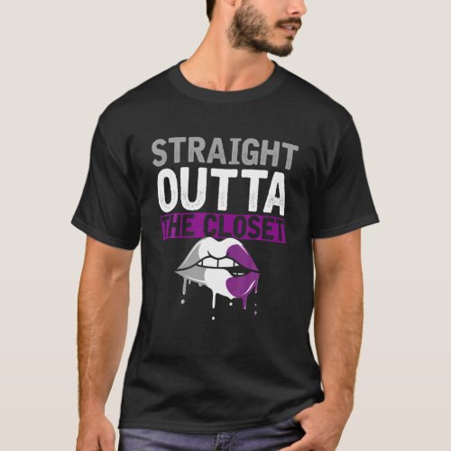 Dripping Lips Asexuality Ace Pride Demisexual Quee T_Shirt