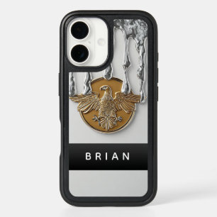 ✨ Dripping Liquid Gold Eagle Icon Luxurious Metall iPhone 16 Case