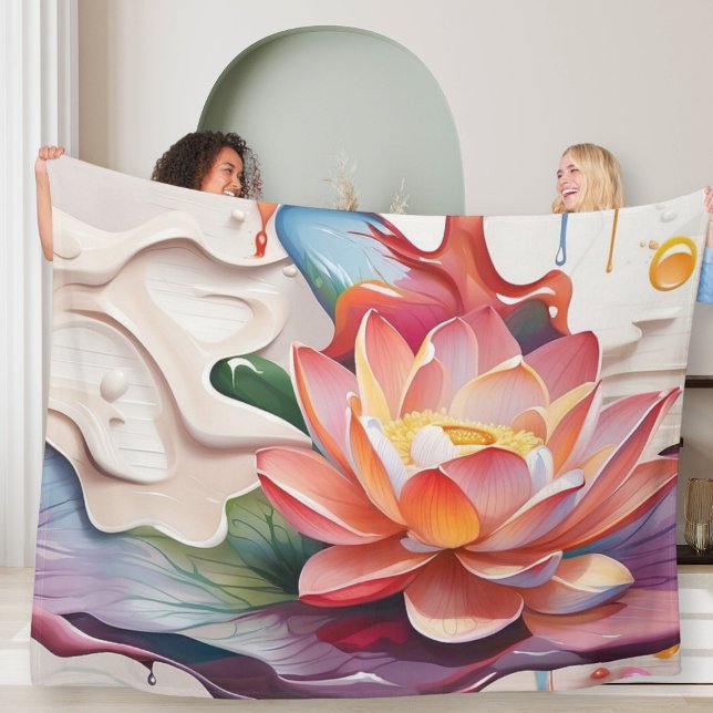 Dripping Lotus Art Fleece Blanket (Creator Uploaded)