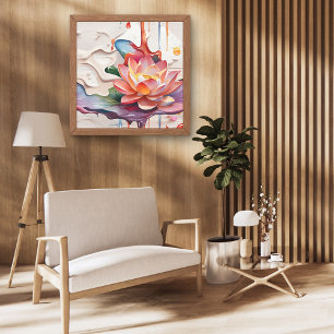 Dripping Lotus Art Poster