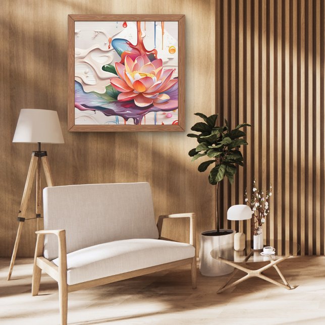 Dripping Lotus Art Poster (Creator Uploaded)