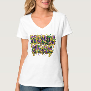 Dripping Mardi Gras T-Shirt – Festive Carnival Cel