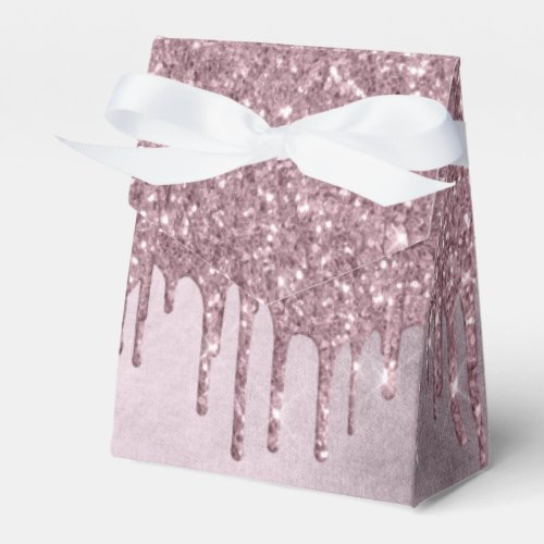 Dripping Mauve Glitter  Dusty Pink Melt Shimmer Favor Boxes