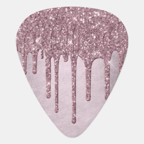 Dripping Mauve Glitter  Dusty Pink Melt Shimmer Guitar Pick