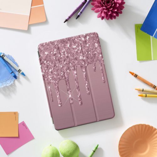 Dripping Mauve Glitter  Dusty Pink Melt Shimmer iPad Pro Cover