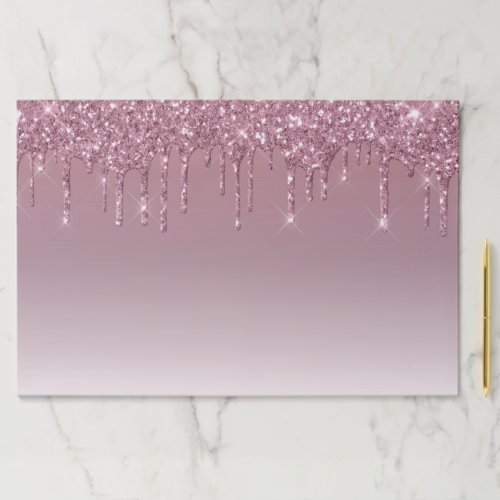 Dripping Mauve Glitter  Dusty Pink Melt Shimmer Paper Pad