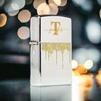 Dripping Metallic 14k Gold Glitter Monogram