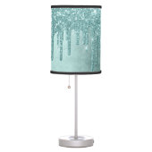 Dripping Mint Glitter | Aqua Teal Melting Pour Table Lamp (Right)