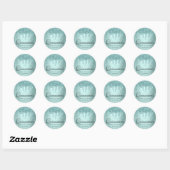 Dripping Mint Glitter | Aqua Teal Pour Quinceanera Classic Round Sticker (Sheet)