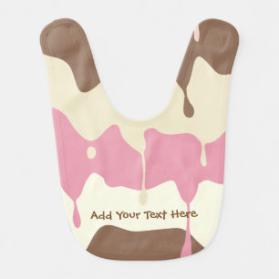 Dripping Neapolitan Ice Cream Add You Own Text Bib