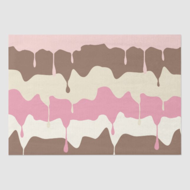 Dripping Neapolitan Ice Cream Tissue Paper (Front)