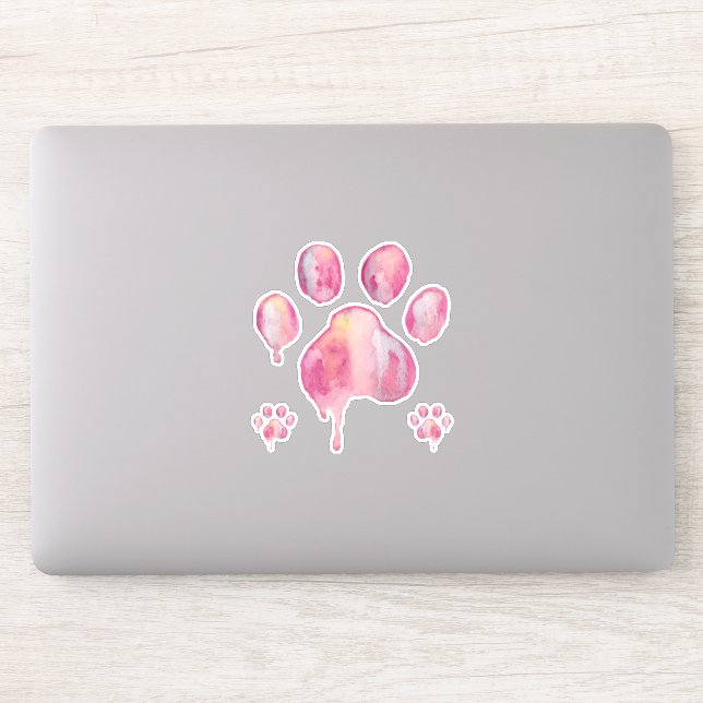 Dripping Paint Paw Print Sticker (Computer)