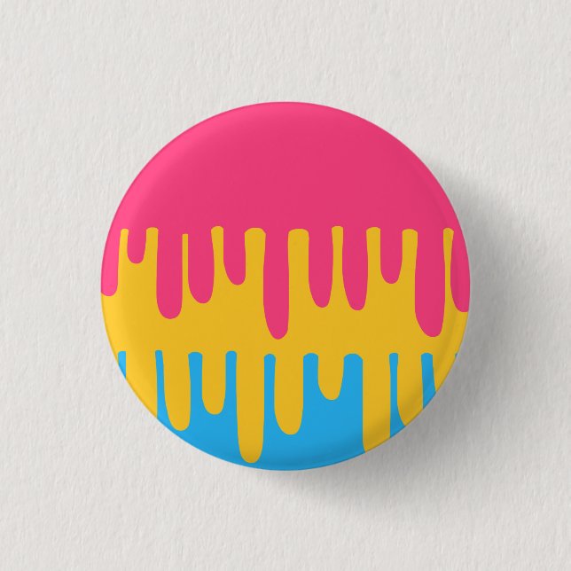 dripping pansexual badge button (Front)
