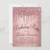 Dripping Peach Glitter | Terra Cotta Birthday Invitation (Front)