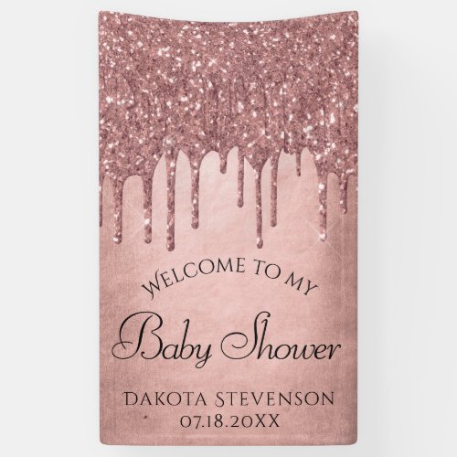 Dripping Peach Glitter  Terra Cotta Coral Shower Banner