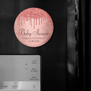 Dripping Peach Glitter Terra Cotta Coral Shower Magnet