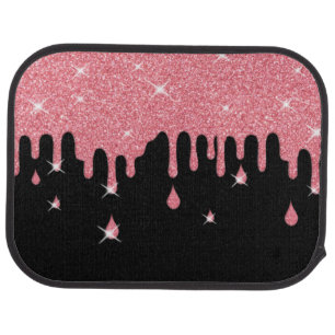 Dripping Pink Glitter Effect & Sparkles Car Floor Mat