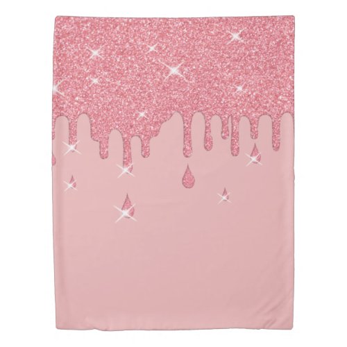 Dripping Pink Glitter Effect  Sparkles Duvet Cover