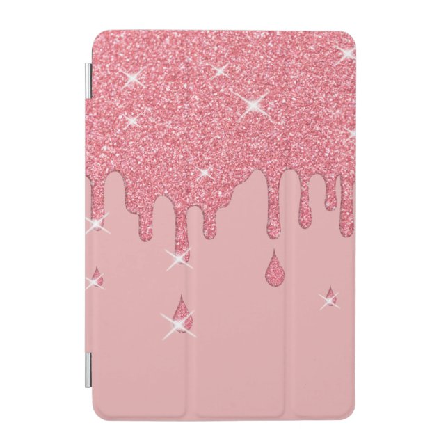 Dripping Pink Glitter Effect & Sparkles iPad Mini Cover (Front)