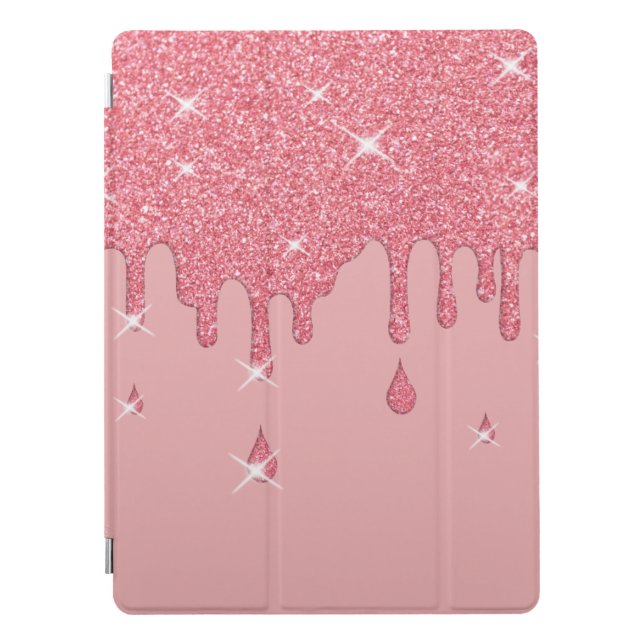 Dripping Pink Glitter Effect & Sparkles iPad Pro Cover (Front)