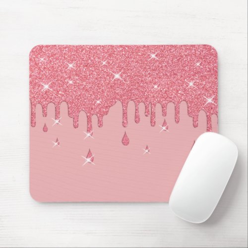 Dripping Pink Glitter Effect  Sparkles Mouse Pad