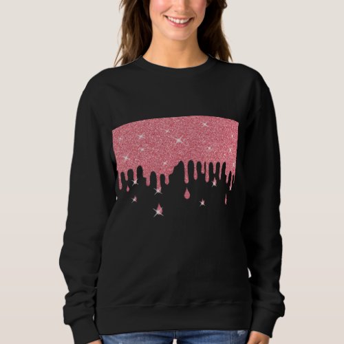 Dripping Pink Glitter Effect  Sparkles Sweatshirt