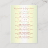Dripping Pink Glitter Soap Fragrance Ingredients Business Card (Back)