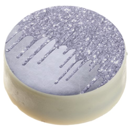 Dripping Purple Glitter  Chic Lavender Icing Pour Chocolate Covered Oreo