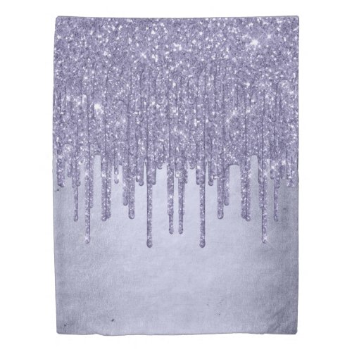 Dripping Purple Glitter  Chic Lavender Icing Pour Duvet Cover