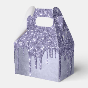 Dripping Purple Glitter Chic Lavender Icing Pour Favor Boxes