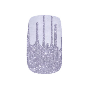 Dripping Purple Glitter   Chic Lavender Icing Pour Minx Nail Art