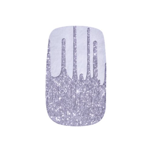 Dripping Purple Glitter  Chic Lavender Icing Pour Minx Nail Art