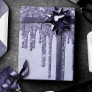 Dripping Purple Glitter | Chic Lavender Icing Pour Wrapping Paper
