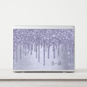 Dripping Purple Glitter Lavender Icing Monogram HP Laptop Skin