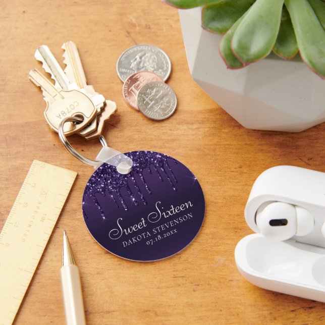 Dripping Purple Glitter | Lavender Icing Shower Keychain (Desk)
