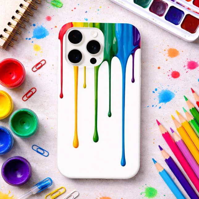 Dripping Rainbow Paint iPhone Case (Creator Uploaded)