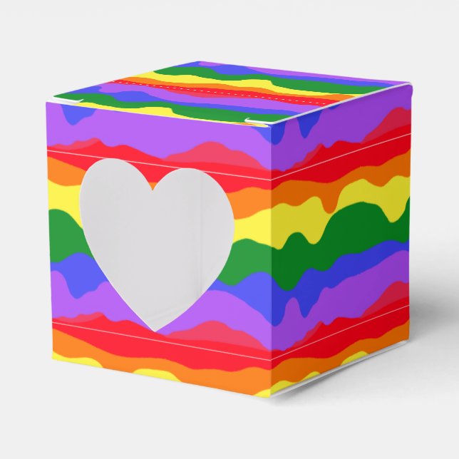Dripping Rainbow Stripes Pride Party Favor Boxes (Front Side)