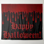 Dripping Red Satin Blood Drips Halloween Party Tapestry<br><div class="desc">Customize with or without text</div>